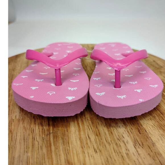 Disney Princess Crown Pattern Pink Flip Flop Kids Size 8 - Picture 2 of 8